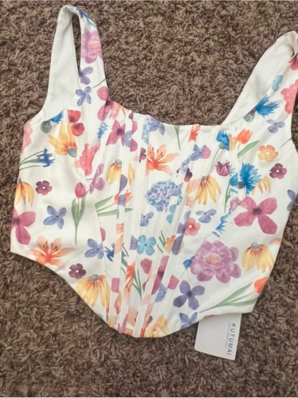 Floral Corset Top - Pastel Multicolor